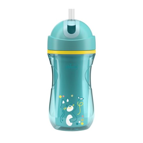 Chicco Sport Cup duplafalú, szívószálas itatókulacs 14m+ cica