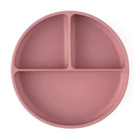 P&M Szilikon osztott tányér, kerek Take&Match Dusty Rose 6m+