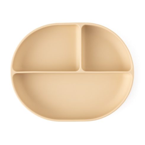 P&M Szilikon osztott tányér, ovális Take&Match Desert Sand 6m+