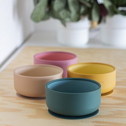 P&M Kétszínű szilikon tál Take&Match Desert Sand 6m+ 