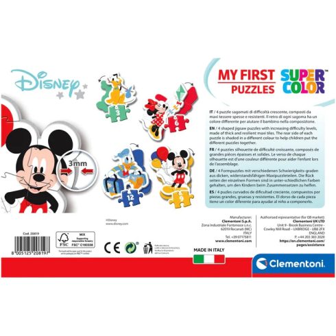 Clementoni Mickey egér 4 az 1-ben Supercolor formapuzzle