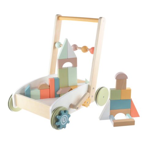 Zopa Fa játék járássegítő kiskocsi játékkockákkal