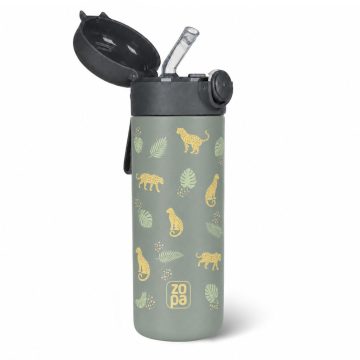   Zopa 350 ml-es termosz szívószállal és szilikon fogantyúval - Wild Gepard