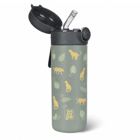 Zopa 350 ml-es termosz szívószállal és szilikon fogantyúval - Wild Gepard