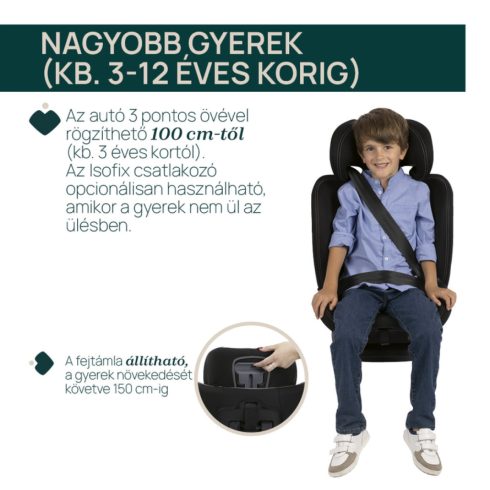 Chicco Mokita I-Size autósülés 76-150 cm - Grey Black