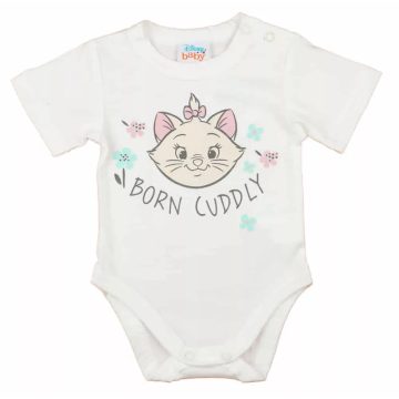 Rövid ujjú baba body Marie cica mintával (74) fehér