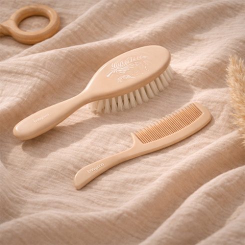 BabyOno  hajkefe + fésű szett - bézs
