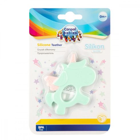 Canpol szilikon rágóka - zöld unikornis