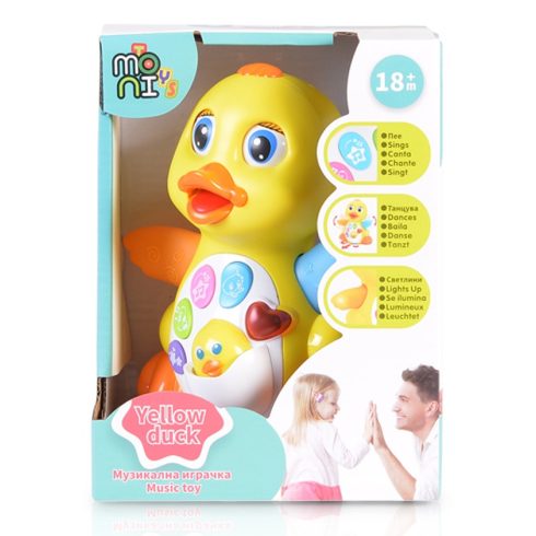 Moni Toys Zenélő táncoló kacsa sárga 18 hó+ 