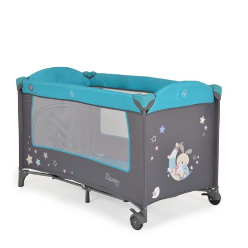 Moni Sleepy multifunkciós utazóágy - türkiz
