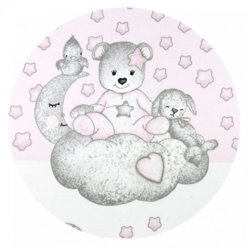 Baby Shop fejvédő kiságyba - Csillagos maci rózsaszín