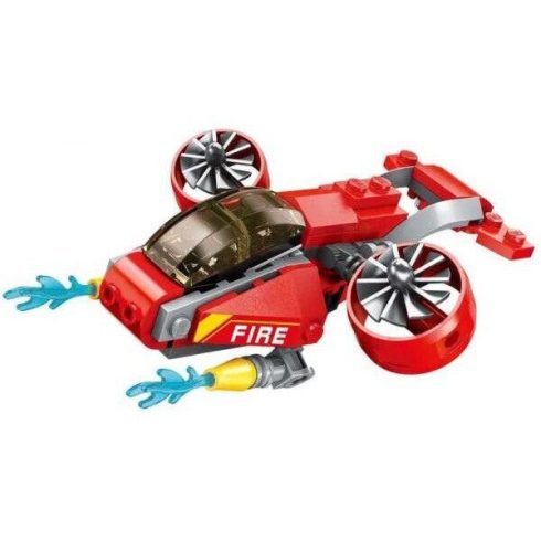 QMAN® 1410 készségfejlesztő építőjáték 643 db építőkocka 8 az 1-ben - A tűzoltó lovag