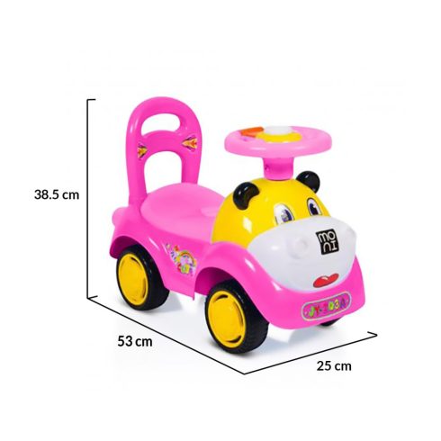 Moni SUPER CAR zenélős bébitaxi pink 18 hó+ 