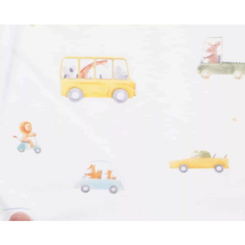 Hosszú ujjú pamut rugdalózó, Autós mintával (50)