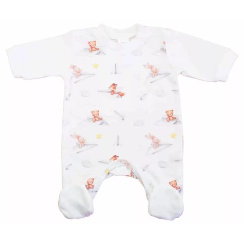 Hosszú ujjú pamut rugdalózó,Macis mintával (50)