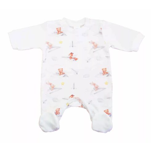 Hosszú ujjú pamut rugdalózó,Macis mintával (50)