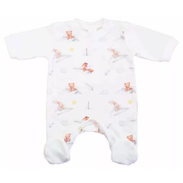 Hosszú ujjú pamut rugdalózó,Macis mintával (62)