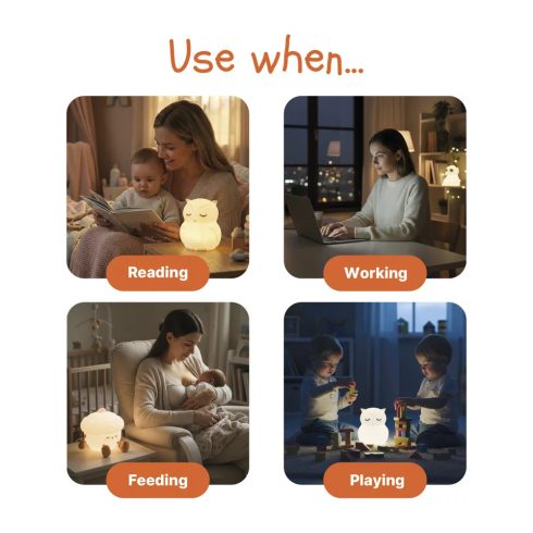 Zopa Szilikon LED lámpa M-es - Panda