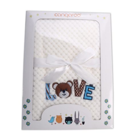 Cangaroo Freya wellsoft takaró 110x80 cm - fehér macis 