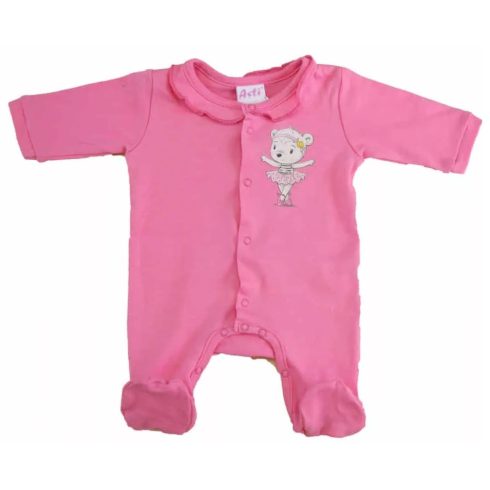 Pamut hosszú ujjú elöl patentos rugdalózó Balerina mintával (68) 