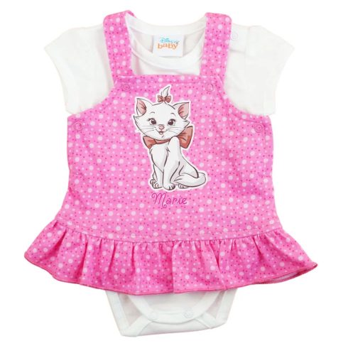 2 részes baba nyári szettt kantáros szoknyával, Marie cica mintával (68)