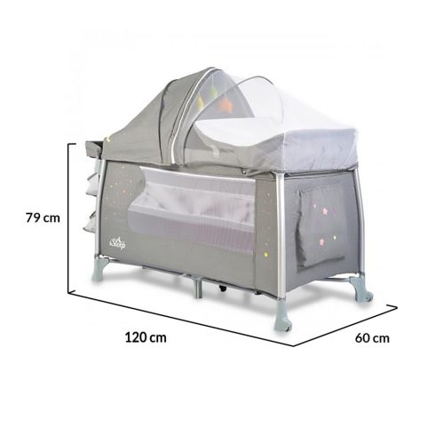 Cangaroo iSleep multifunkciós utazóágy kupolával - szürke 