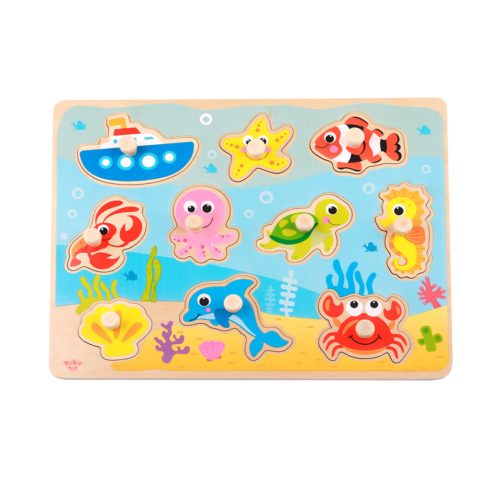 Tooky Toy Fa formaillesztős puzzle - Tengeri állatos