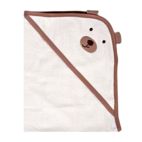Cangaroo Baloo kapucnis törölköző 70x90 cm - maci , szegés ekrü