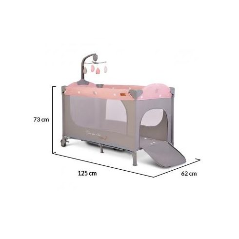 Cangaroo Once upon a time 2 multifunkciós utazóágy - pink