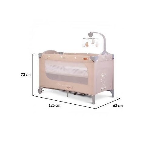 Cangaroo Once upon a time 3 multifunkciós utazóágy - bézs