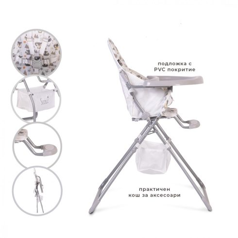 Moni Scaut fix etetőszék - Szürke 