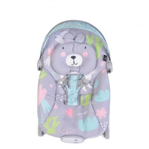 Moni Llama rezgő-zenélő pihenőszék - szürke/rózsaszín 