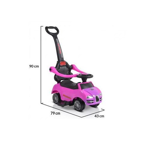 Moni Rider bébitaxi tolókarral 24 hó+ pink