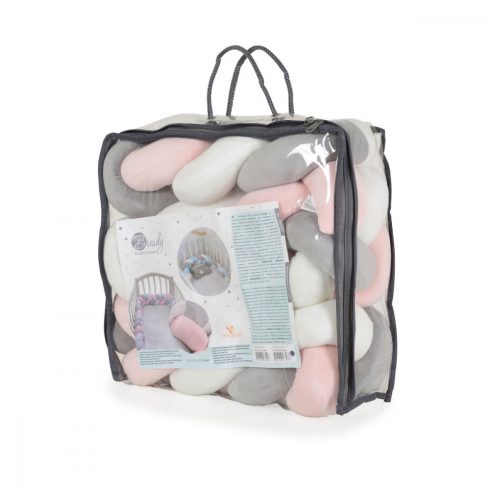 Cangaroo Braidy fonott rácsvédő 220cm - rózsaszín/fehér/szürke  