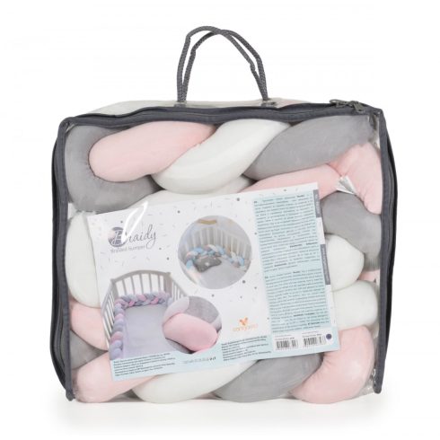 Cangaroo Braidy fonott rácsvédő 220cm - rózsaszín/fehér/szürke  