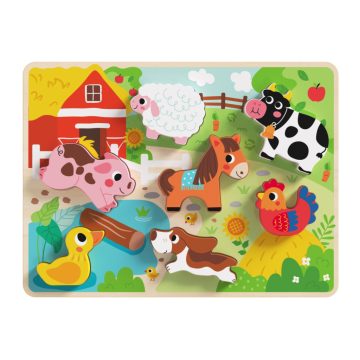 Tooky Toy Fa formaillesztős puzzle - Farmos