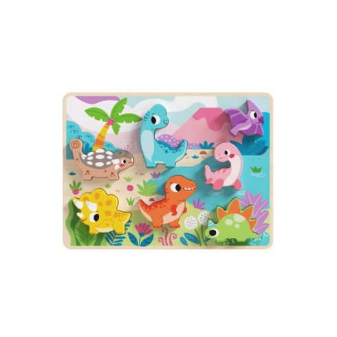Tooky Toy Fa formaillesztős puzzle - Dinoszaurusz
