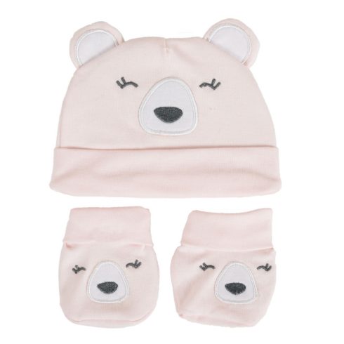 Cangaroo Rey pamut sapka és kiscipők 56-os - rózsaszín 