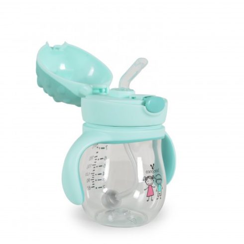 Cangaroo Cup with Straw szívószálas pohár 250 ml 6hó+  türkiz 