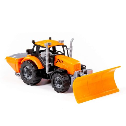 Polesie Toys hókotró/sószóró traktor Progress - Sárga