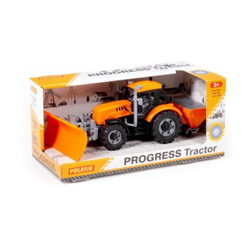 Polesie Toys hókotró/sószóró traktor Progress - Sárga