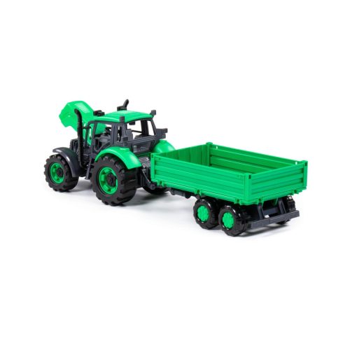 Polesie Toys Traktor Progress utánfutóval - Zöld