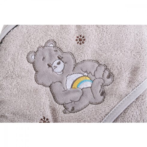 Cangaroo Manny kapucnis törölköző 76x76 cm - szürke maci 