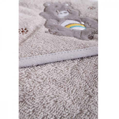 Cangaroo Manny kapucnis törölköző 76x76 cm - szürke maci 