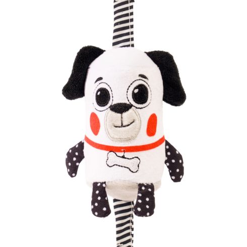 Bali Bazoo plüss csörgő babakocsira fekete/fehér kutya