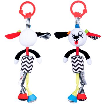   Bali Bazoo Kutya Pedro plüss csörgő babakocsira fekete/fehér