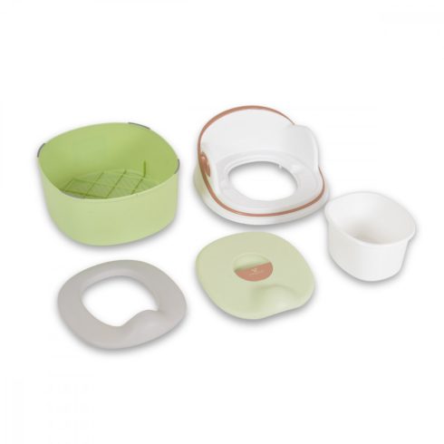 Cangaroo Rum Baba 3in1 bili átalakítható WC szűkítő + fellépő , szilikon ülés - zöld