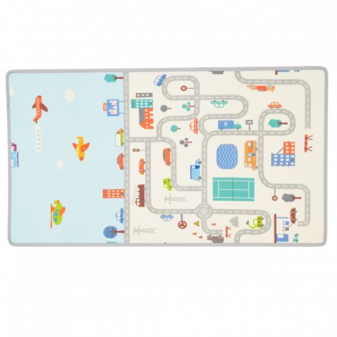 Moni Toys kétoldalas játszószőnyeg 180x100 cm - kék
