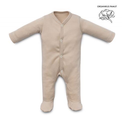 Kenguru Gold Hosszú ujjú Pamut Középen patentos Rugdalózó (56) - mogyoró