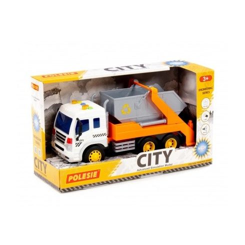 Polesie Toys City konténeres autó - fehér/sárga 